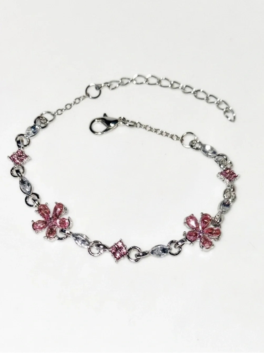 Pink Crystal Flower Choker Bracelet - Women Jewelry